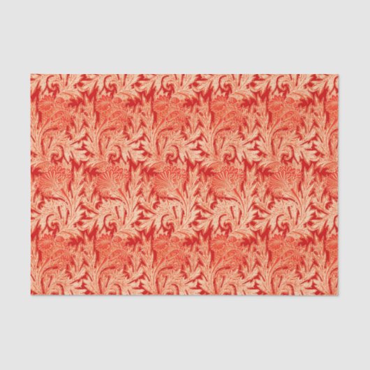 Jacobean Flower Damask, Mandarin and Light Oranje Tissuepapier (Voorkant)