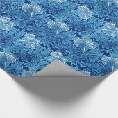 Jacobean Flower Damask, Navy, Sky Blue en White Cadeaupapier (Hoek)