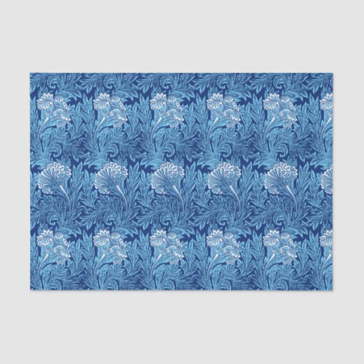 Jacobean Flower Damask, Sky Blue en White Tissuepapier (Voorkant)