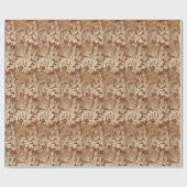 Jacobean Flower Damask, Taupe Tan en Cream Cadeaupapier (Vlak)