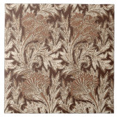 Jacobean Flower Damask, Taupe Tan en Cream Tegeltje (Voorkant)