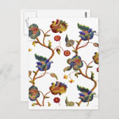 Jacobean geborduurd albemarle patroon briefkaart (Voorkant / Achterkant)