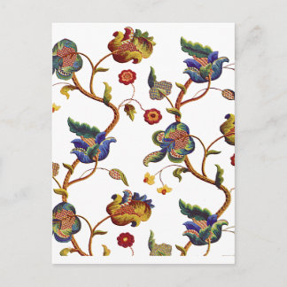 Jacobean geborduurd albemarle patroon briefkaart