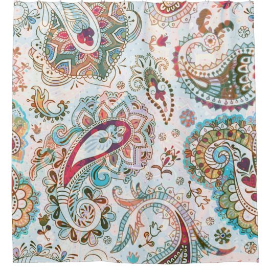 Jacobean seamless pattern. Flowers background, eth Douchegordijn (Voorkant)