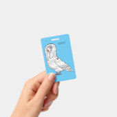 Jacobin duif vogel cartoon illustratie badge (Handheld)