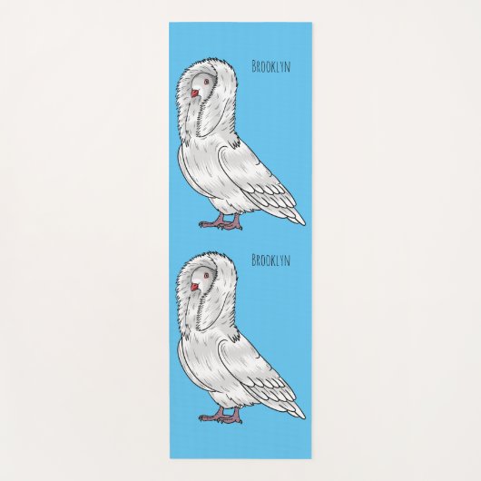 Jacobin duif vogel cartoon illustratie yogamat (Voorkant)