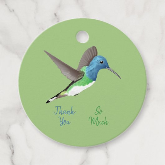 Jacobin Hummingbird, transparant. Bedankjes Labels (Voorkant)