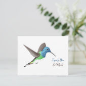 Jacobin Hummingbird, transparant. Hartelijk dank Bedankkaart (Staand voorkant)