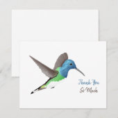 Jacobin Hummingbird, transparant. Hartelijk dank Bedankkaart (Voorkant / Achterkant)