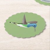 Jacobin Hummingbird, transparant. Kartonnen Onderzetters (Gekanteld)