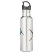 Jacobin Hummingbird, transparant. Waterfles (Achterkant)