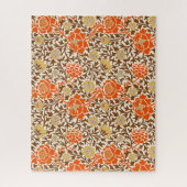 Jacoboon Floral, Oranje, bruin en mosterd Gold Legpuzzel (Verticaal)