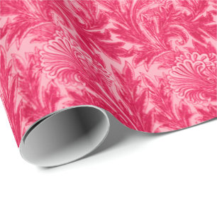 Jacoboon Flower Damask, Fuchsia and Light Pink Cadeaupapier
