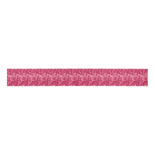 Jacoboon Flower Damask, Fuchsia and Light Pink Grosgrain Lint (Voorkant)
