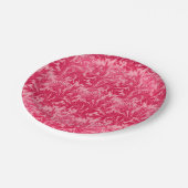 Jacoboon Flower Damask, Fuchsia and Light Pink Papieren Bordje (Gekanteld)