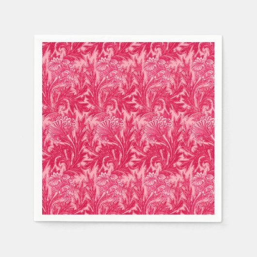 Jacoboon Flower Damask, Fuchsia and Light Pink Servet (Voorkant)
