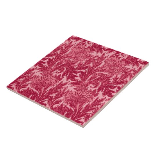 Jacoboon Flower Damask, Fuchsia and Light Pink Tegeltje (Zijkant)