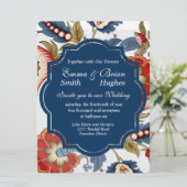 Jacoboon red and blue Invitation Kaart (Staand voorkant)