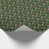 Jacoboonbloem - roze, groen, chocolade cadeaupapier (Hoek)