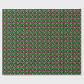 Jacoboonbloem - roze, groen, chocolade cadeaupapier (Vlak)