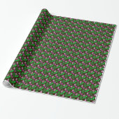 Jacoboonbloem - roze, groen, chocolade cadeaupapier (Uitgerold)