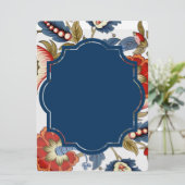 Jacoboonrood en blauw blanco uitnodiging (Staand voorkant)