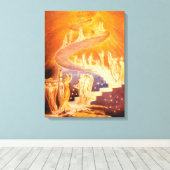 Jacob's droom door William Blake Canvas Afdruk (Insitu (Houten vloer))