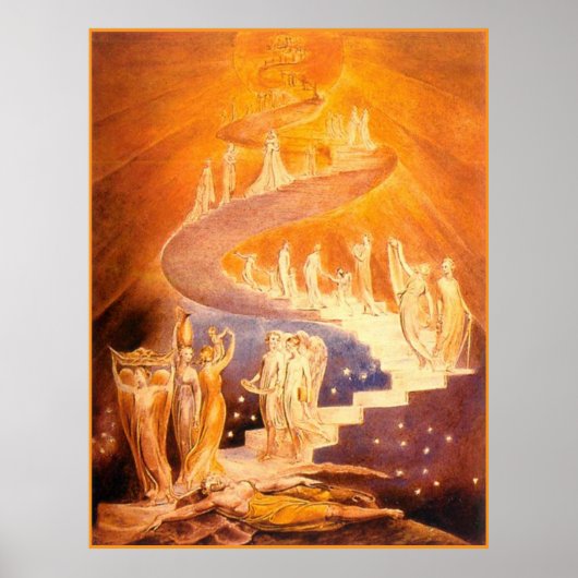 Jacob's droom door William Blake Poster (Voorkant)