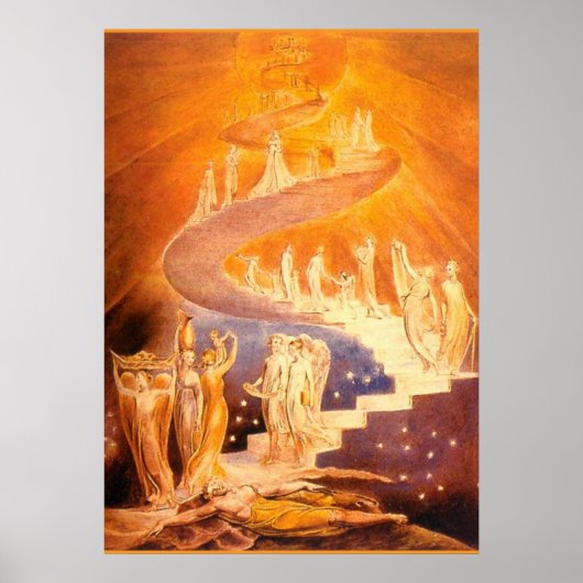 Jacob's droom door William Blake Poster (Voorkant)