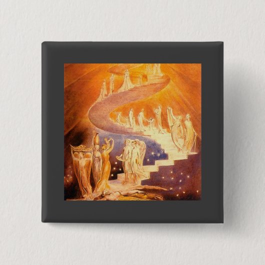 Jacob's droom door William Blake Vierkante Button 5,1 Cm (Voorkant)