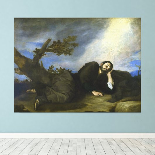 Jacob's droom van José de Ribera Canvas Afdruk (Insitu (Houten vloer))
