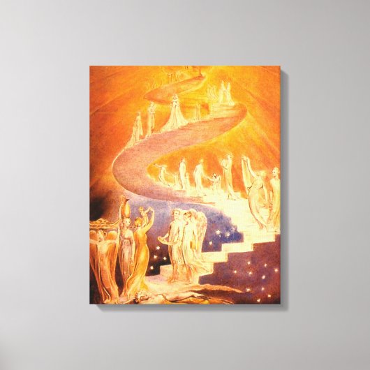 Jacob's droom van William Blake Canvas Afdruk (Voorkant)