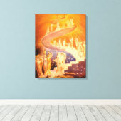Jacob's droom van William Blake Canvas Afdruk (Insitu (Houten vloer))