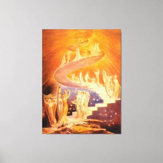 Jacob's droom van William Blake Canvas Afdruk (Voorkant)