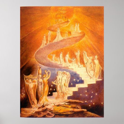 Jacob's droom van William Blake Poster (Voorkant)