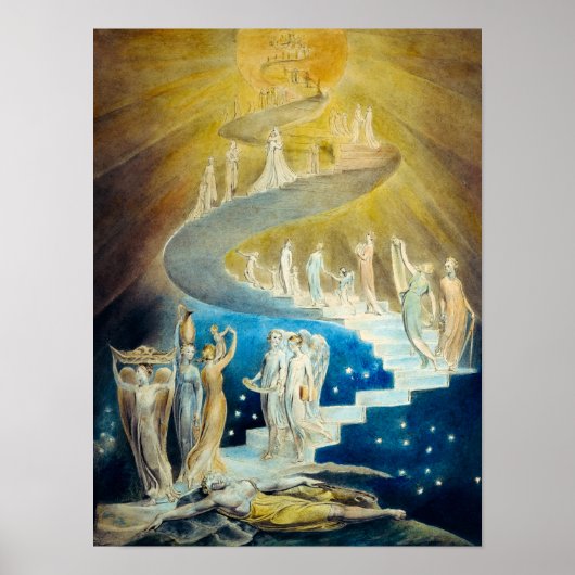 Jacob's Ladder by William Blake Poster (Voorkant)