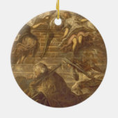 Jacob's Ladder (olie op doek) Keramisch Ornament (Achterkant)