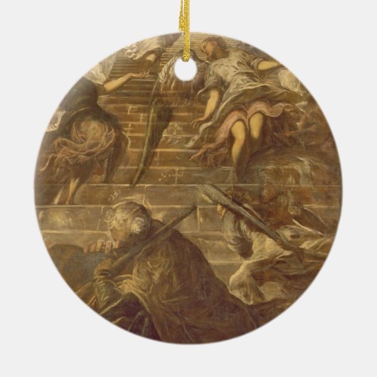 Jacob's Ladder (olie op doek) Keramisch Ornament (Achterkant)