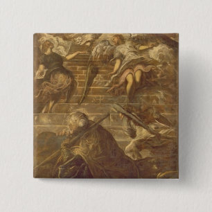 Jacob's Ladder (olie op doek) Vierkante Button 5,1 Cm
