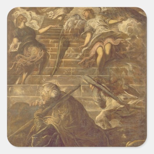 Jacob's Ladder (olie op doek) Vierkante Sticker (Voorkant)