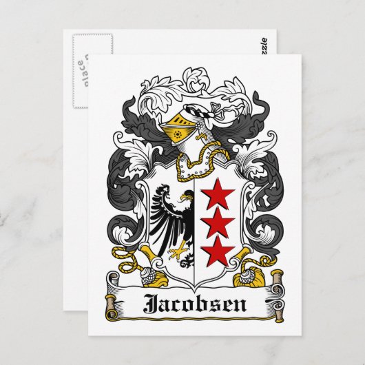 Jacobsen Family Crest Briefkaart (Voorkant / Achterkant)