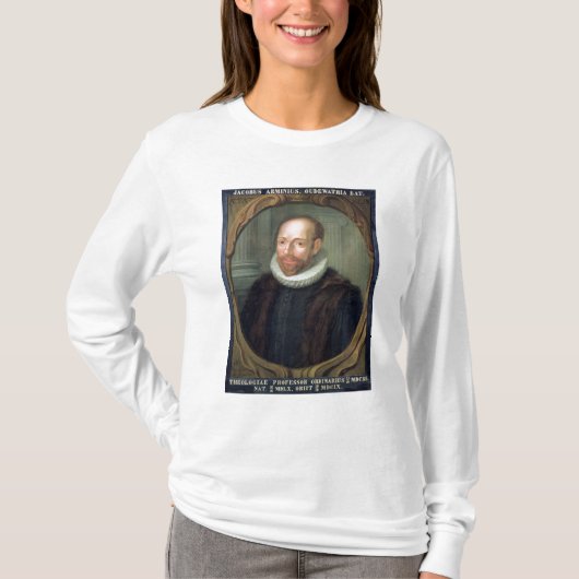 Jacobus Arminius, professor Theologie T-shirt (Voorkant)