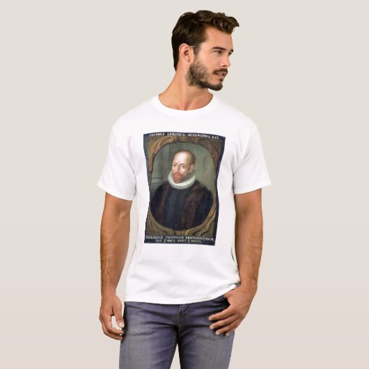 Jacobus Arminius, professor Theologie T-shirt (Voorkant volledig)