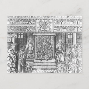 Jacobus I van Engeland aan het hof Briefkaart
