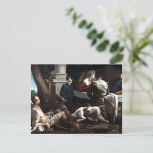 Jacopo Bassano Lazarus en het rijke Man Briefkaart (Staand voorkant)