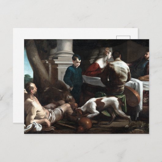 Jacopo Bassano Lazarus en het rijke Man Briefkaart (Voorkant / Achterkant)