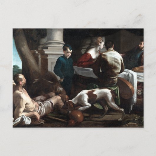 Jacopo Bassano Lazarus en het rijke Man Briefkaart (Voorkant)