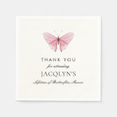 Jacqlyn's Levenslange Vlinders Bruiloft Dank Je Servet (Voorkant)