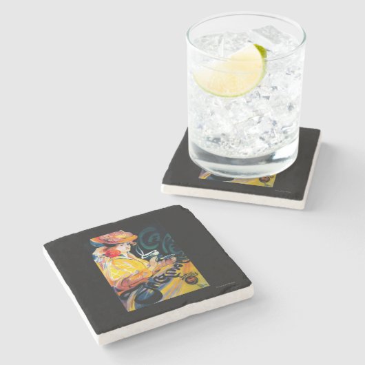 Jacqmotte Caf �  posterEurope Stenen Onderzetter (Zijkant)