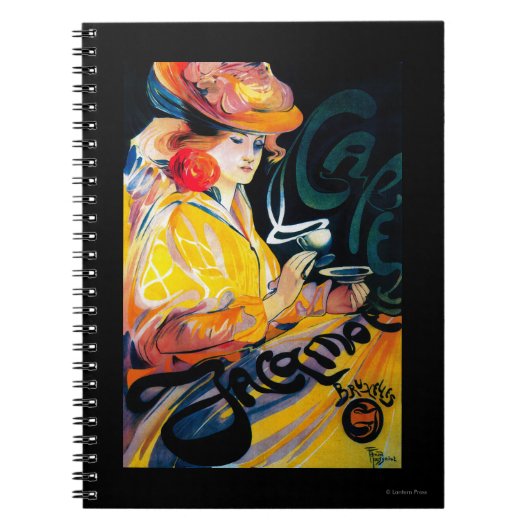 Jacqmotte Caf � Vintage PosterEurope Notitieboek (Voorkant)